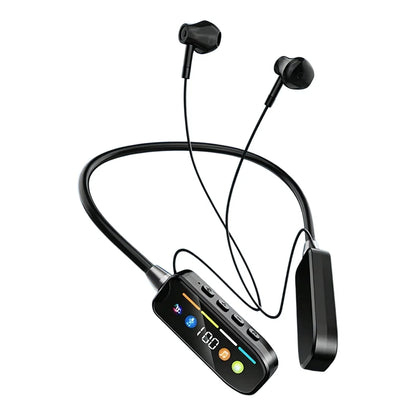 KEBIDUMEI Bluetooth 5.4 Headphones with Screen Neckband Earphones Wireless Headsets HiFi Stereo Sports Earbuds Support TF Card