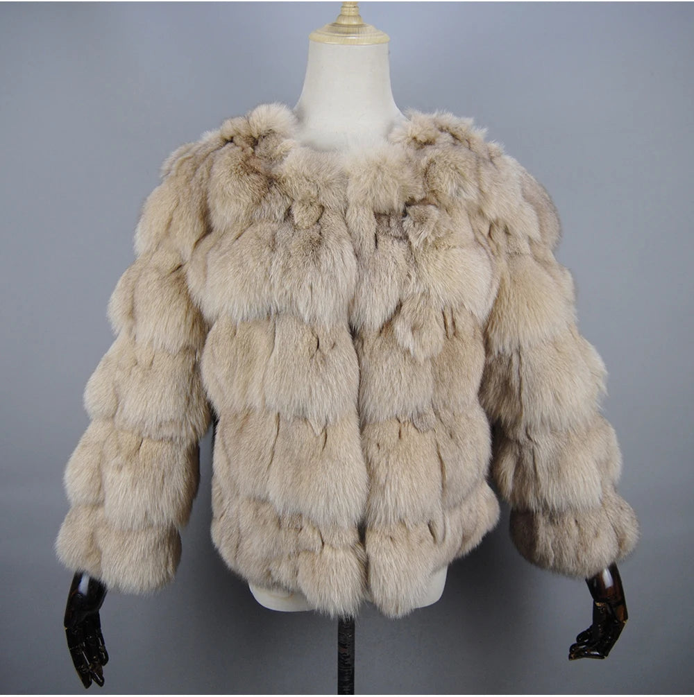 2026 New Style Real Fur Coat 100% Natural Fur Jacket Female Winter Warm Leather Fox Fur Coat High Quality Fur Vest