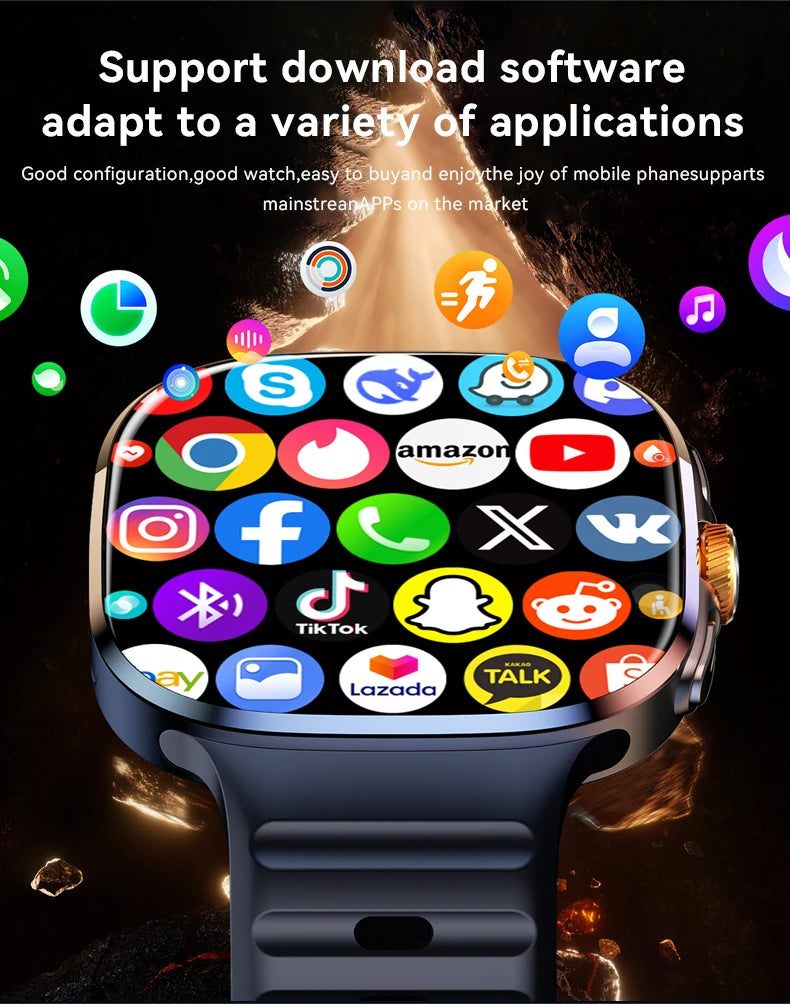 32GB+1024GB 5G LTE Smartwatch Android 10.0 2.4-inch AMOLED Display Smart Watch With 800W Pull-out Camera Sim Card Slot GPS WIFI