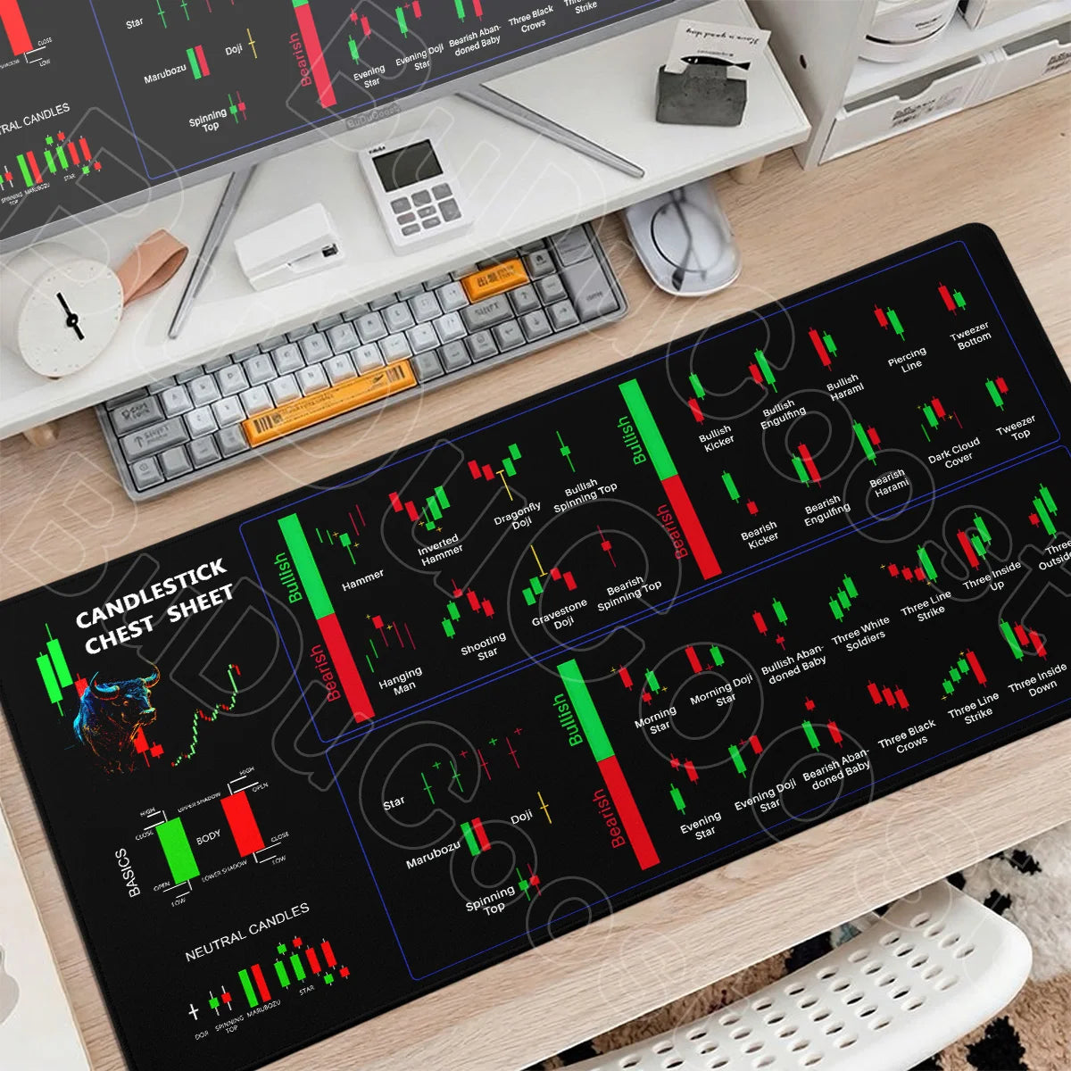 30x60cm 30x70cm 30x80cm Stock Market Chart Pattern Forex Mousepad Lock Edge Desk Keyboard Non-Slip Mausepad Computer Accessories