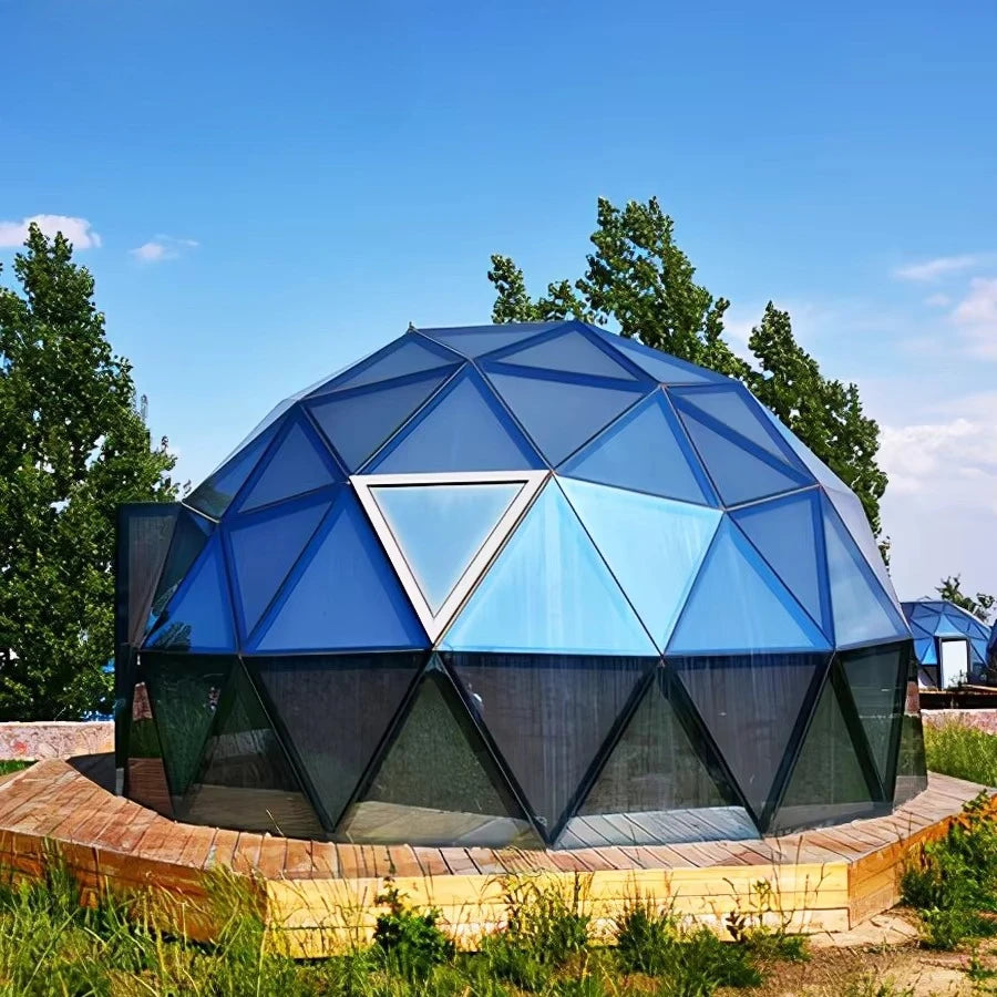 Customizable 4-season outdoor camping transparent bubble house star view geography dome glass tent hotel spherical glass room