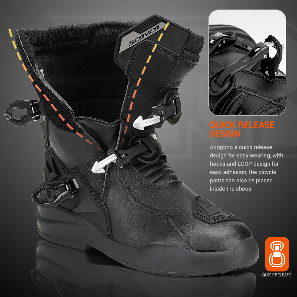 Motocross Boots Motorcycle Anti-fall Riding Adventure Low Boots Touring Motorcycle Waterproof Riding Boots Moto Riding Gear