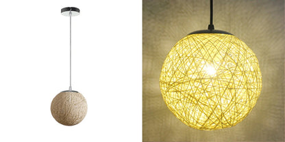 Nordic Hand-woven Rattan Pendant Lights Ceiling Chandelier Modern Hanging Lamps Restaurant Living Room Kitchen Lighting Fixtures