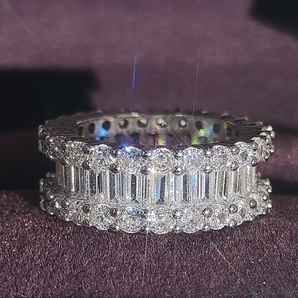 Wholesale Eternity Band Promise ring 925 Sterling silver Diamond cz Engagement Wedding Rings for women Men Finger Party Jewelry
