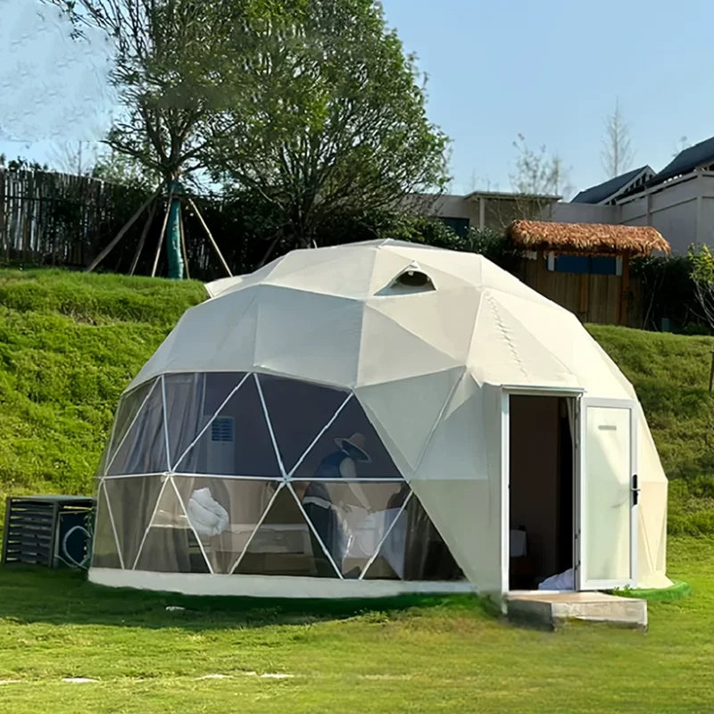 Geodesic Dome Manor Greenhouse Tent Leisure Resort Vacation Outdoor Glamping Round Tent Transparent Starry Sky Luxury Hotel Dome
