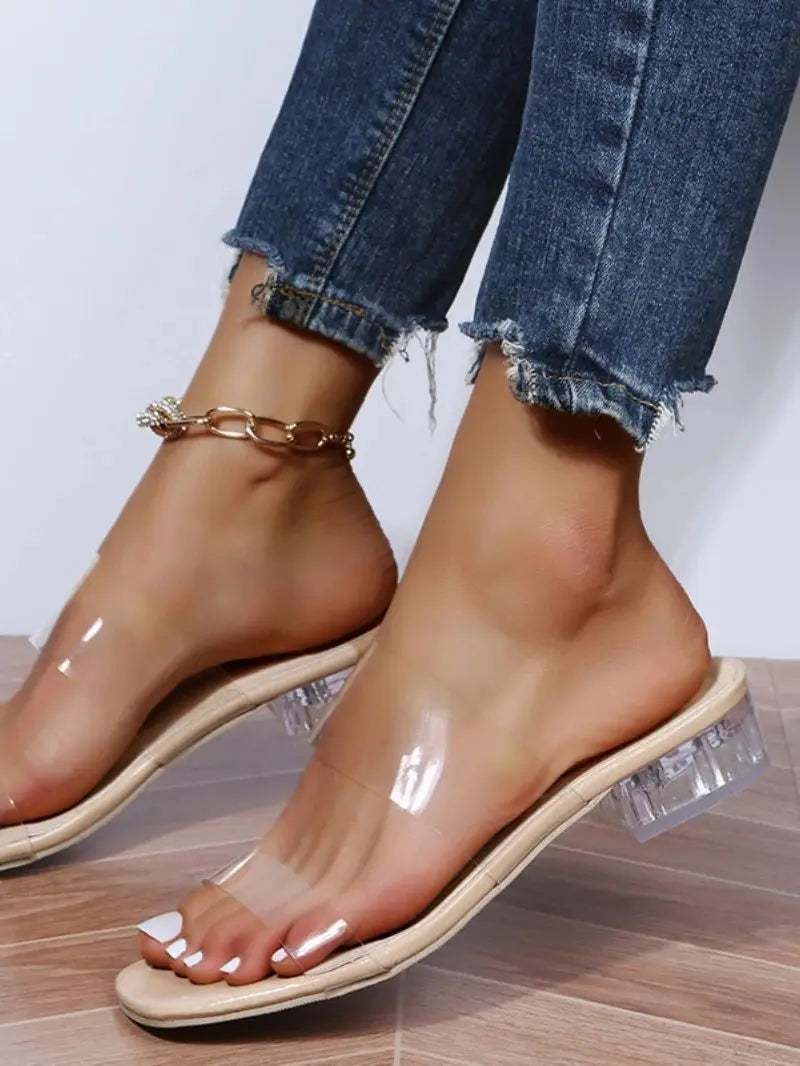 Summer Fashion Luxury Ladies Beach Sandals Clear S Women Casual Slip-On Shoes Comfortable Flat Heel Elegant Style for Women