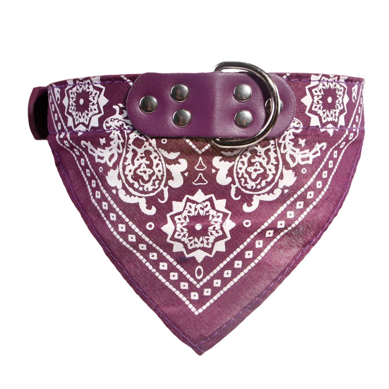 PU Cat Dog Collar with Scarf for Small Medium Dogs Chihuahua Corgi Puppy Adjustable Collars Pet Supplies Accesorios Para Perros
