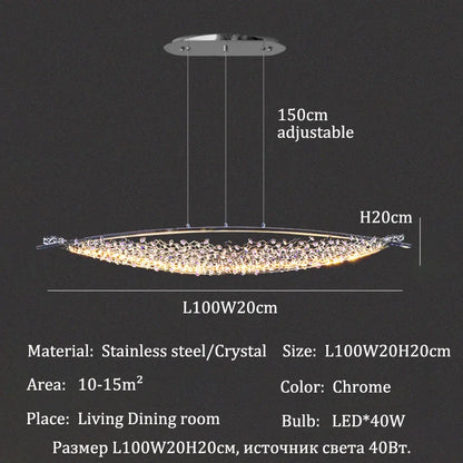 Luxury Crystal Chandeliers Pendant Light Led Chandelier Ceiling Lights Home Decor Items Dining Table Light Ceiling Hanging Lamp