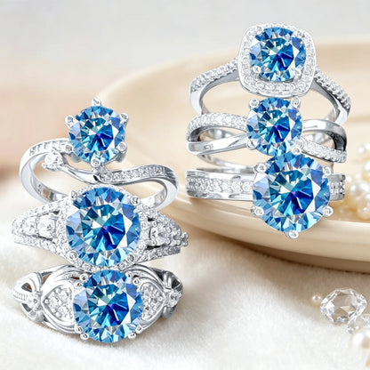 1-3ct Moissanite Wedding Rings Women 925 Sterling Silver Plated 18K White Gold Ring Engagement Promise Band Fine Jewelry Gift
