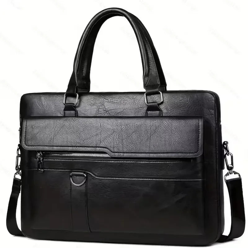 PU Business Briefcase - A Lightweight Cross-body Bag with Ample Capacity, Perfect for Daily Commuting.