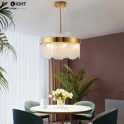 Modern Luxury Lustre Crystal Chandelier Living Room Ceiling Lights Dining Room LED Chandeliers Villa Gold Crystal Pendant Lamp