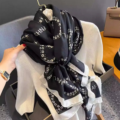 Chunqiu Retro Cotton and Linen Scarf for Women, New Summer UV Protection Shawl, Long-Length Ethnic Style, Versatile for Travel a