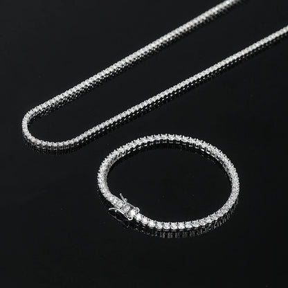 Moissanite Tennis Necklace Women Luxury Anniversary Wedding Bridal Gift for Wife 3/4/5MM D VVS1 S925 Sterling Silver