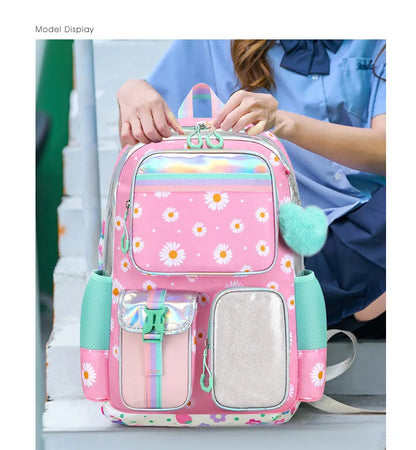Cute Student Backpack 3pcs/set Primary Schoolbag Rabbits and Quicksand Kawaii Student Backpack Teenage Girls Handbag Rucksack