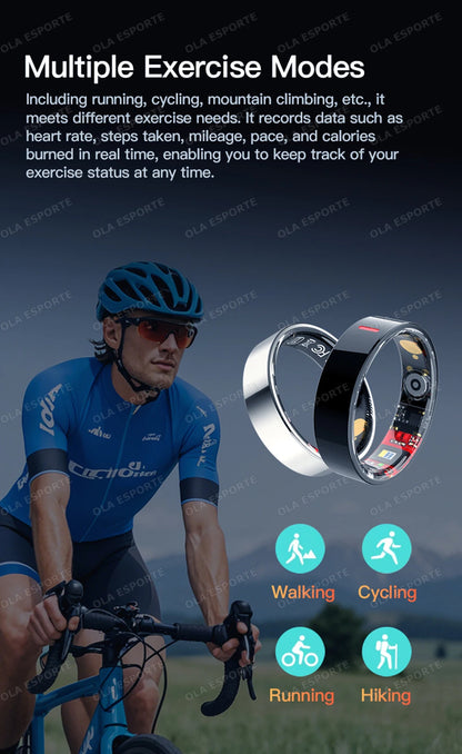 2026 Outdoor Sports Smart Ring 5ATM+IP68 Waterproof Rings Heart Rate Blood Pressure/Oxygen Sleep Health Monitoring Smartring Men