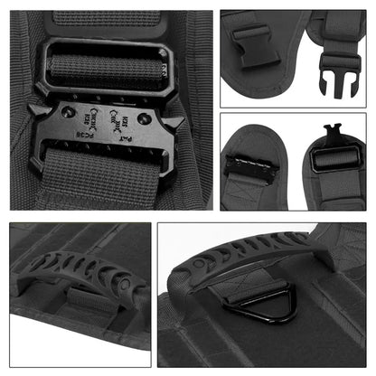 Tactical Dog Harness Collar And Leash Set Adjustable Training Walking Vest For Medium Large Dogs German Shepherd Malinois Outdoor Use