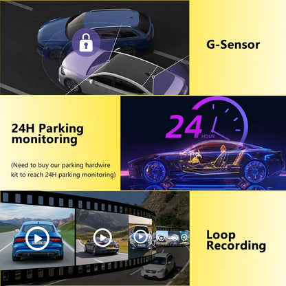 4K Ultra HD Mirror Dash Cam 3 Lens Front and Rear View WiFi Car Camera Streaming Media Display Night Vision Parking Monitor