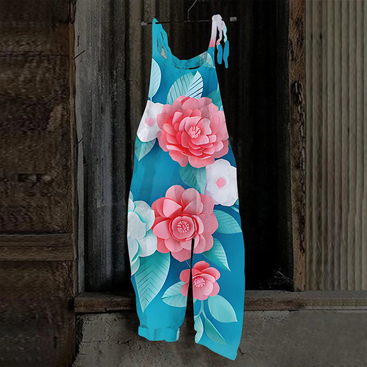 2026 New Colorful Paint Splash Print Sleeveless Overalls Women Casual Loose Wide Leg Jumpsuit Graffiti Art Streetwear Rompers Fo
