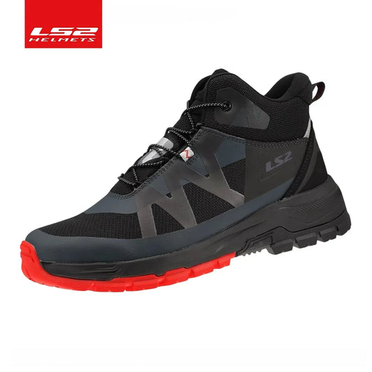 LS2 MBW017 Motorcycle Riding Shoes Men Breathable Anti-slip Motorbike Boots Wear-resistant Off-road Racing Protective Sneakers