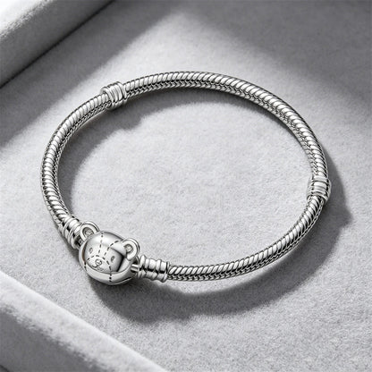 2026 Hot Selling 925 Silver Heart Shaped Buckle Snake Chain Sparkling Zircon Original Bracelet Women Fashionable Luxury Jewelry