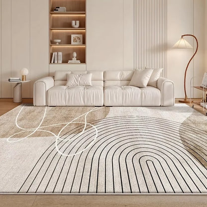 VIKAMA Flannel Carpet Modern Light Luxury Living Room Mat Bedroom Bedside Rug Simple Mat Large Rug Non-slip Washable Home Decor