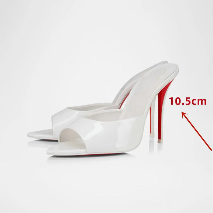 Summer New Women's Pointed Open Toothed Slim Fit High-heeled Slippers, Outdoor Sexy Sandals, Fashionable High-heeled Slippers