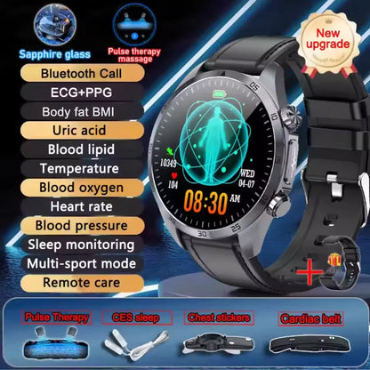 2026 New Medical Grade ECG Smart Watch Laser Treatment Accurate Measurement Blood Lipid Blood Oxygen BMI Sport Health Smartwatch