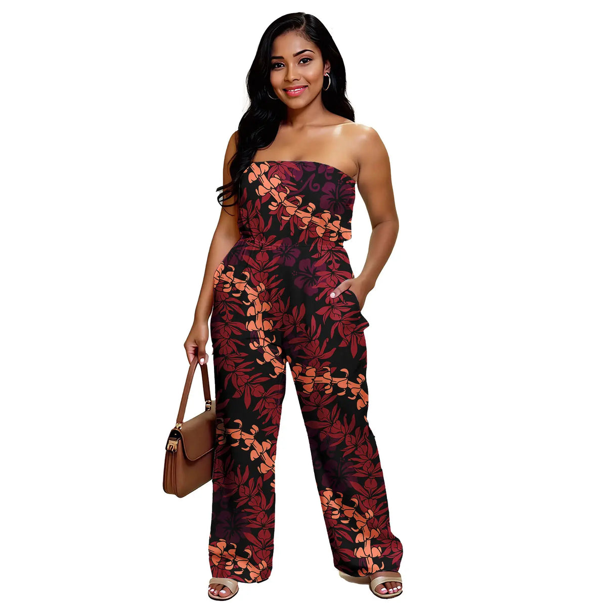 Women Slim Island Jumpsuit Sexy Clothing Polynesian All Over Custom Personalised Tribal Print Elegant Prom Rompers