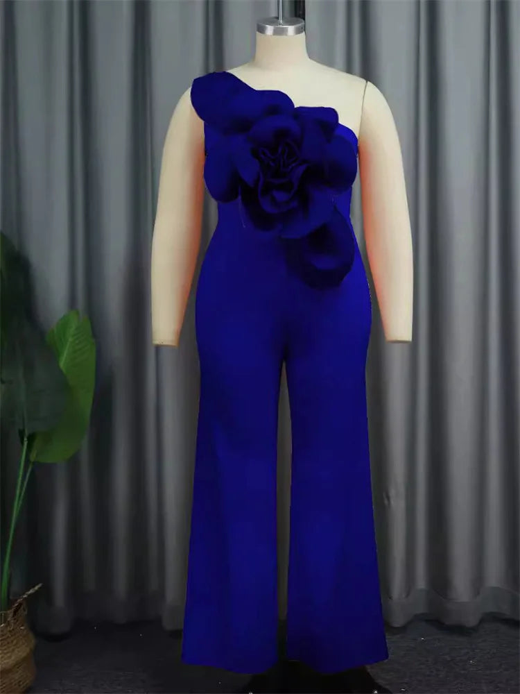 Wmstar Women Jumpsuit Flowers Single Sleeved Luxry African Romper New in Summer Fashion Street Wear Wholesale Dropshipping 2025