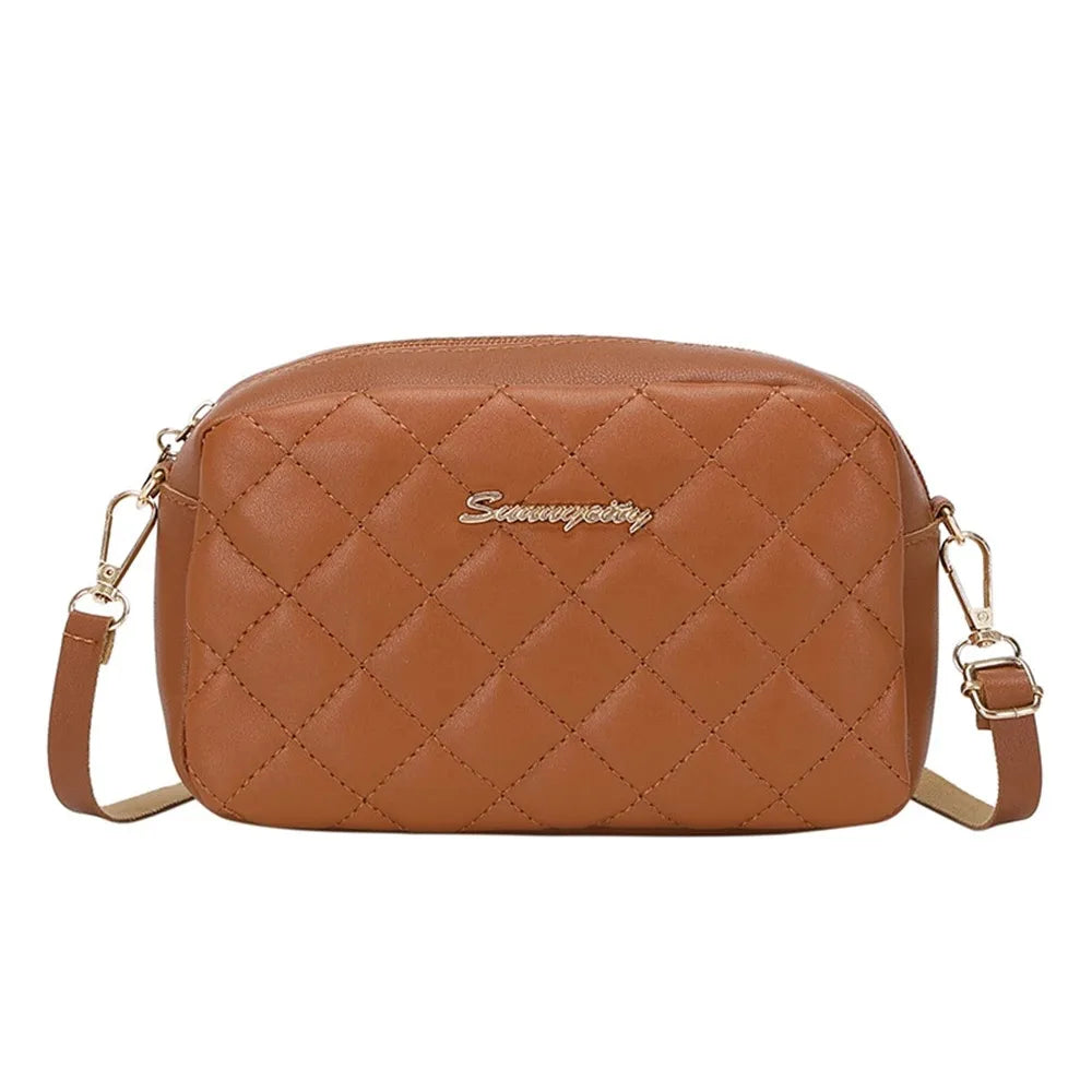 2025 New Small Messenger Bag For Women Trend Lingge Embroidery Camera Female Shoulder Bag Fashion Chain Ladies Crossbody Bags