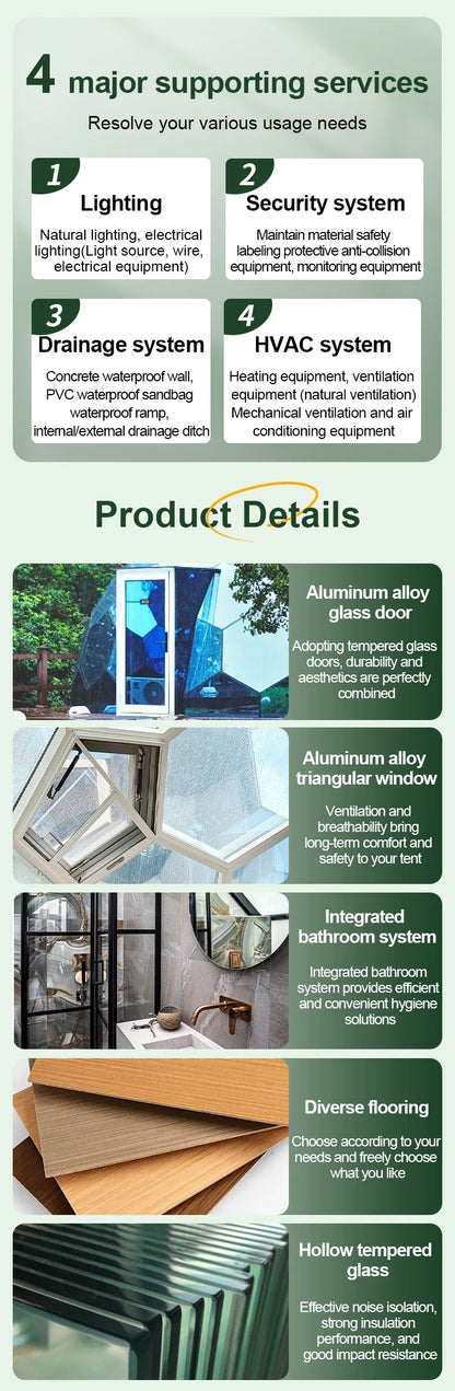 Luxury Transparent Glass Dome House Geodesic Tent Aluminum Frame Four Season Outdoor Glamping Hotel Resort Camping Custom