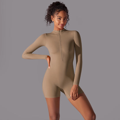 Women Tracksuit Yoga Set Yoga Jumpsuits One Piece Zipper Workout Long Sleeve Rompers Sportswear Gym Set Workout Clothes for Wome