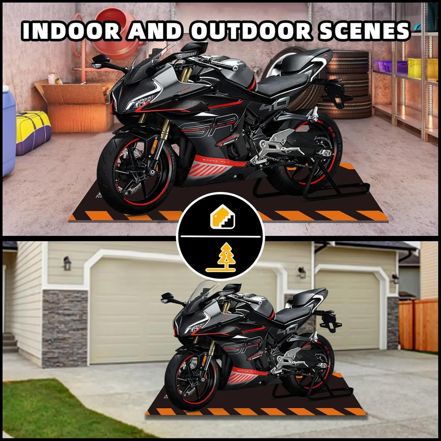 VIKAMA Motorcycle Parking Mats Household Floor Mats Dirty Resistant Non-Slip Kitchen Carpet Bedroom Carpet Washable Floor Mats