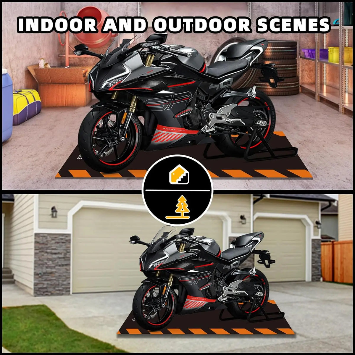 VIKAMA Motorcycle Parking Mats Household Floor Mats Dirty Resistant Non-Slip Kitchen Carpet Bedroom Carpet Washable Floor Mats