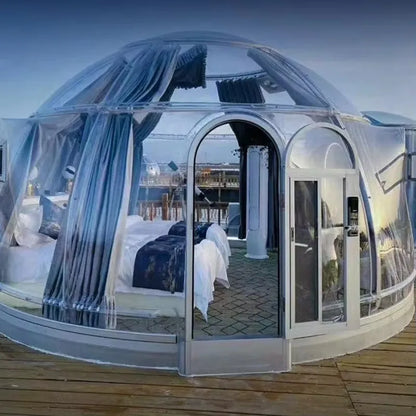【Best-selling】Detachable Contemporary Villa/Mall Camping Outdoor Spherical Hotel Geodesic Glamping Bubble House Dome Tent