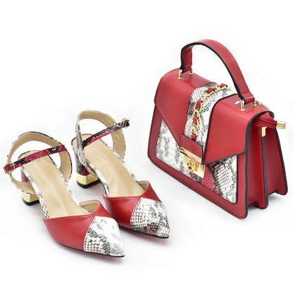 New Arrival Leopard Shoes and Bag Set  for Women Bride Shoes and Bag for Party Wedding Patent Leather Shoes for Women Sandals