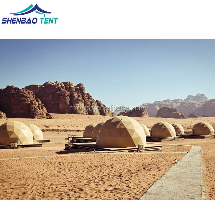 Forest Glamping Geodesic Dome House Prefab Half Sphere Domos Pvc Geodesic Dome Tents for Camping Dome Tent