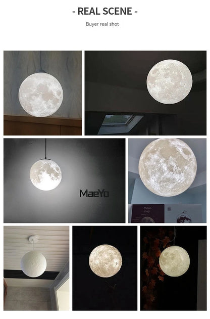 Full Moon Chandelier Pendant Light LED Lamp for Living Dining Room Bedroom Bar Table Lights Hanging Lighting Fixture