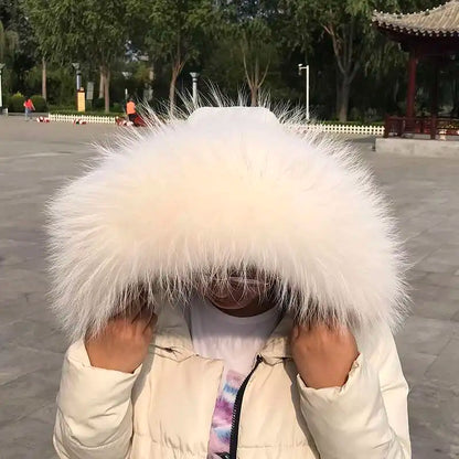 2025 Winter Raccoon Fur Collar Women Men Luxury Natural Fur Hood Trim Decors For Coat Jacket  Genuine Real Fur Shawls Scarves