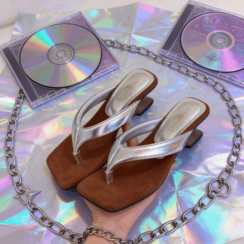 Mid Heels Women Flip Flops Fashion Wedges Woman Slippers New Shoes Elegant Sandals Casual Pumps Dress Luxury Zapatos Mujer