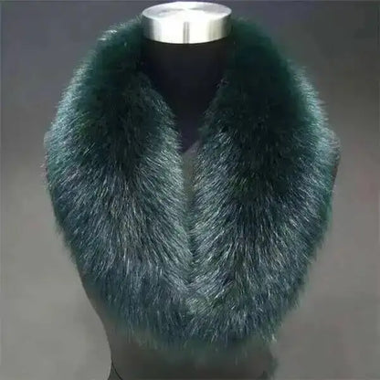 Natural Color Raccoon Fox Real Fur Collar Scarf Genuine Big Size Scarves Warp Shawl Neck Warmer Stole Muffler with Clip Loops #6