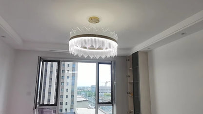 Modern Luxury Crystal Ceiling Chandelier Stainless Steel Living Room Lights Home Decor Dining Room Pendant Lamp Interior Bedroom
