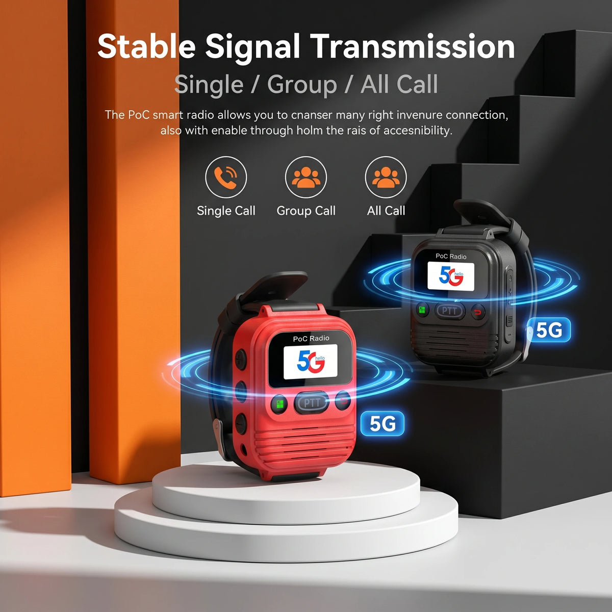 POC G02 Radio 5G Type-C Walkie Talkie Mini Portable  Radio Global 3G 4G Watch – PTT