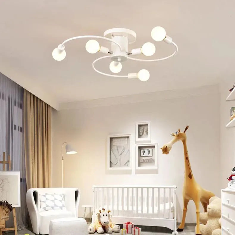 Minimalist Black/White/Gold Chandelier Simple Nordic Metal Chandelier Ceiling Lights for Living Room Bedroom Kitchen Bar Lustre