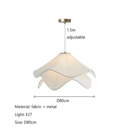 Nordic Minimalist Wabi Sabi Creamy Wind Fabric Chandelier Living Dining Room Bedroom Pendant Lights Home Hanging Lamp Fixture