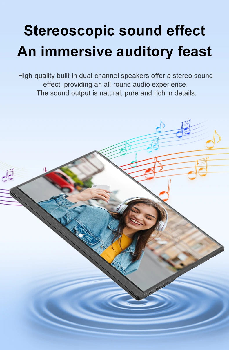 14inch Portable Monitor Touch Ultra-thin 1200P IPS USB-C HDMI External Second Screen for Laptop PC Cell Phone Switch PS4/5 Xbox