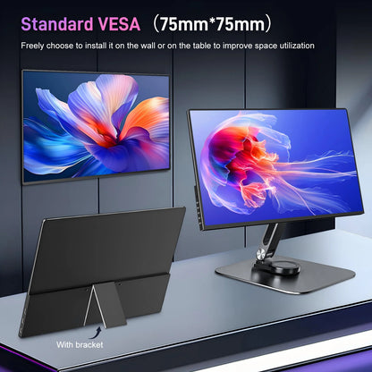 16 Inch 2K 120Hz OLED Monitor 2048×1280 100% Color Gamut VESA Mount External Screen for Laptop PS5 Switch Game Design Office