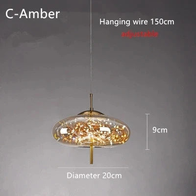 Modern Led Pendant Lamp Glass Ceiling Hanging Lights Fixture Luminaire Chandeliers Lustres Suspension Luminaire Bedroom Decor