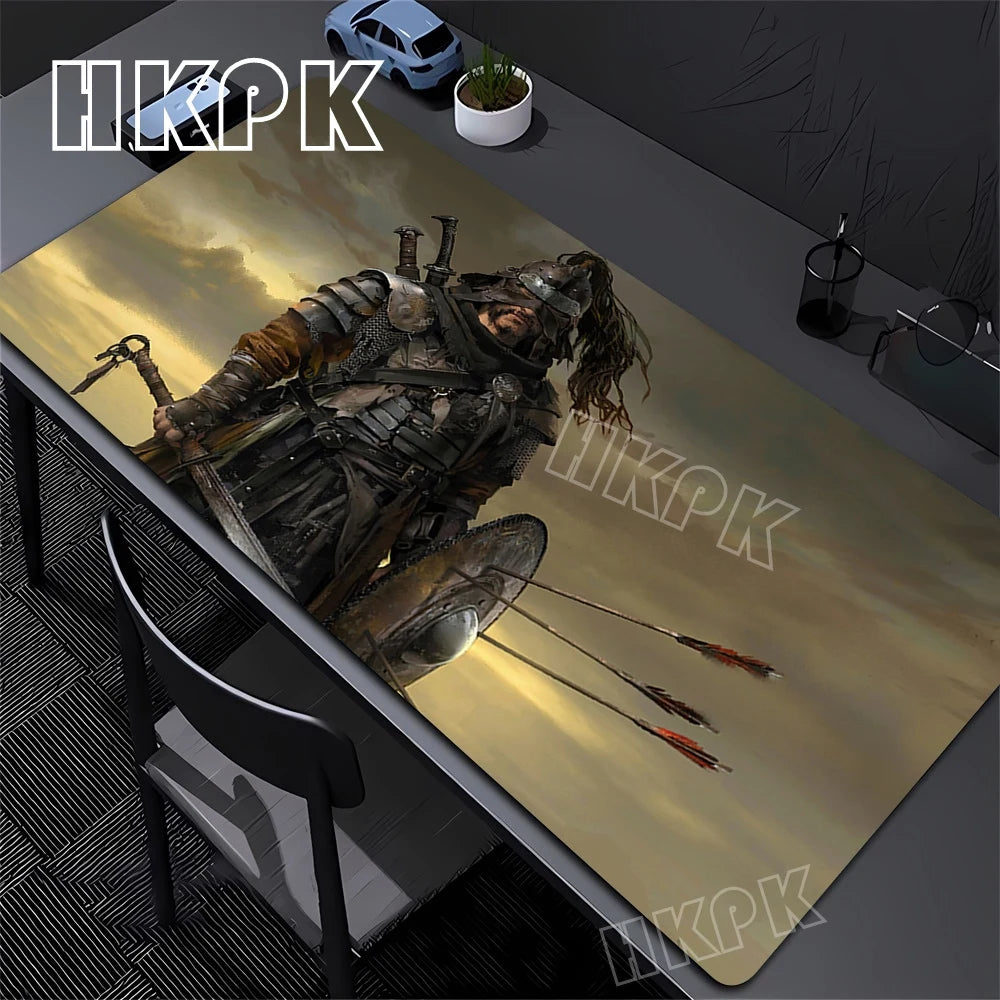 Samurai Mouse Pad XXL Black and White Gaming keyboard Mat Large Oni Samurai Extended Deskmat Ghost of Tsushima Mousepsd 90x40cm