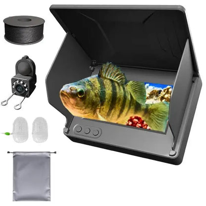 4.3 Inch HD Underwater Fishing Camera Portable Waterproof Fish Finder Visual Video Monitor Ice Sea Boat Fishing Tackle Gear Perfect Outdoor Equipment Gifts for Men Father Black